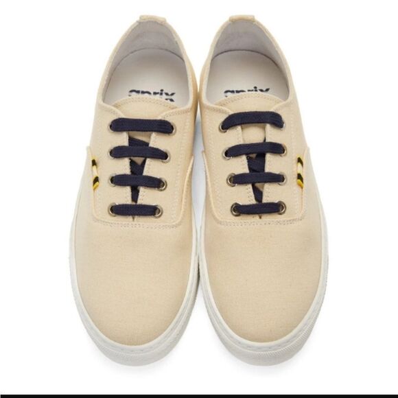 APRIX leather and canvas shoe with dust bag made in Portugal - Picture 1 of 13